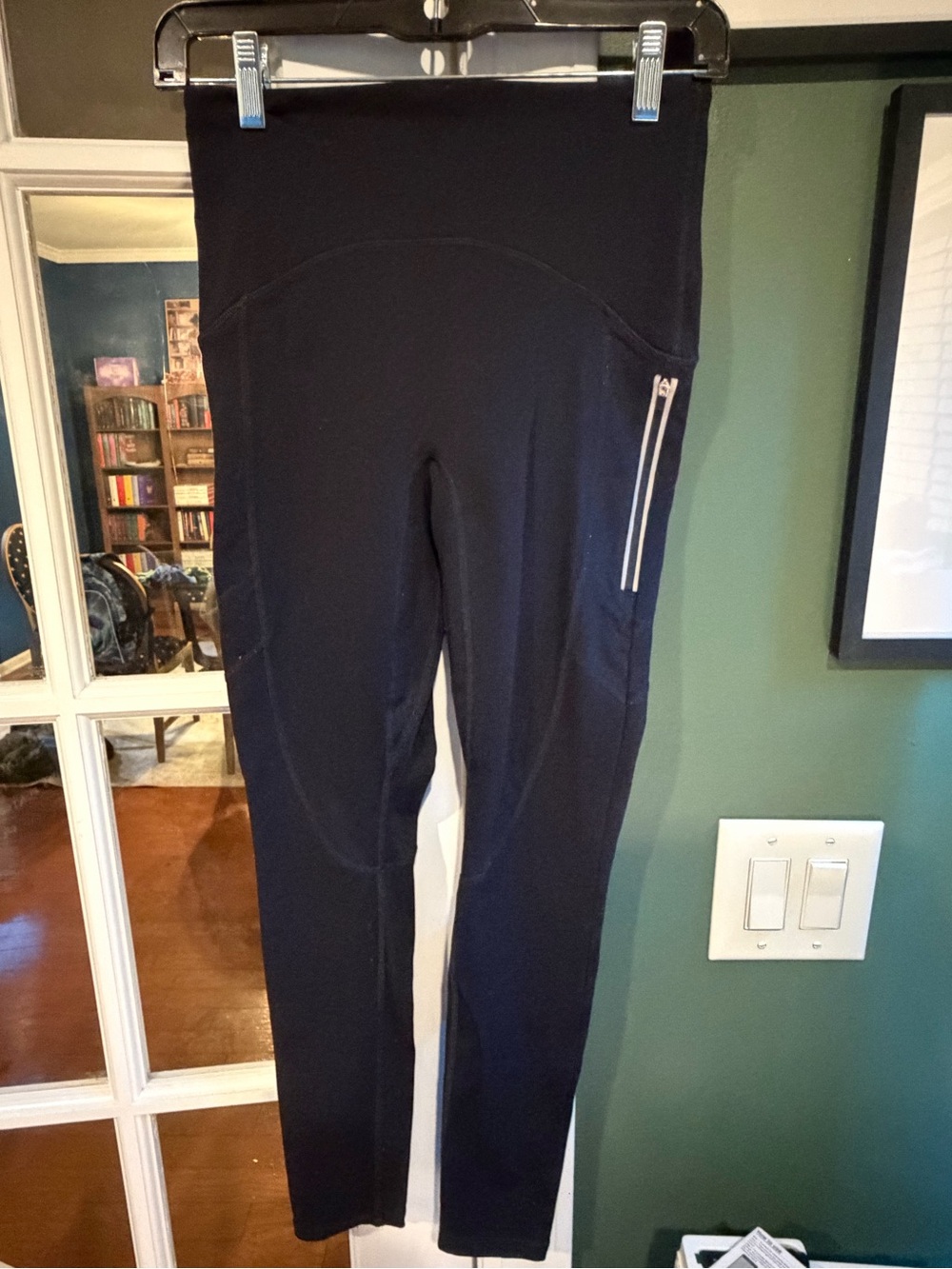 Fabletics Black High-Waist Leggings with Side Zip Pocket